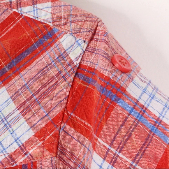 Bit & Bridle Western Plaid Button-Up Shirt – Red Blue White – Size Large - Picture 3 of 7